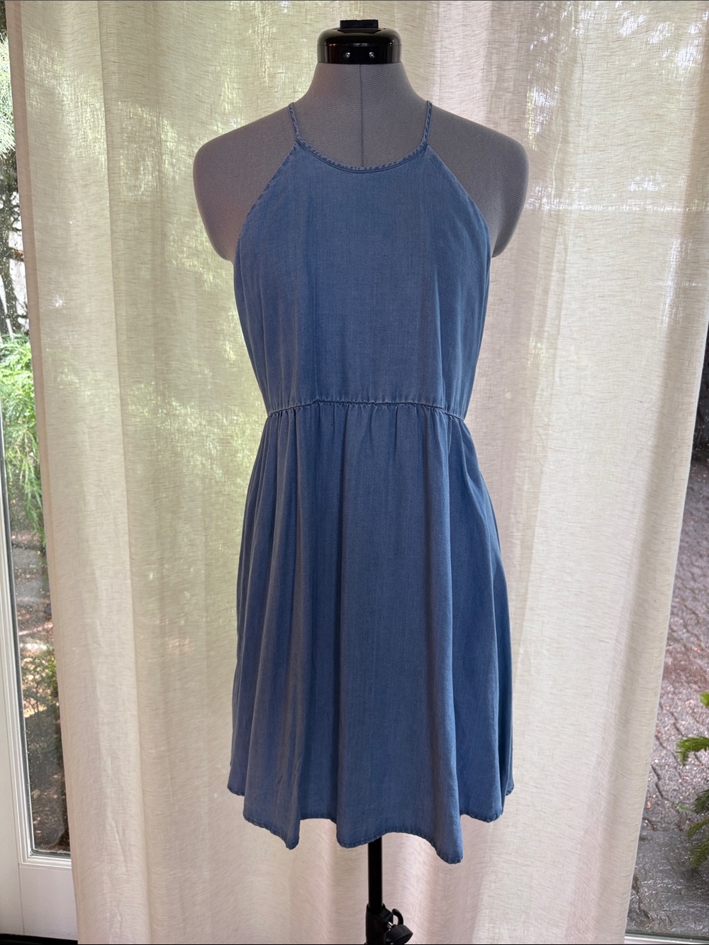 Mango Blue Denim  Halter Sundress